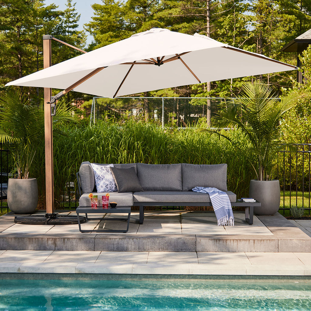 Parasol suspendu Deluxe (finition bois) - 10 pi (3 m)