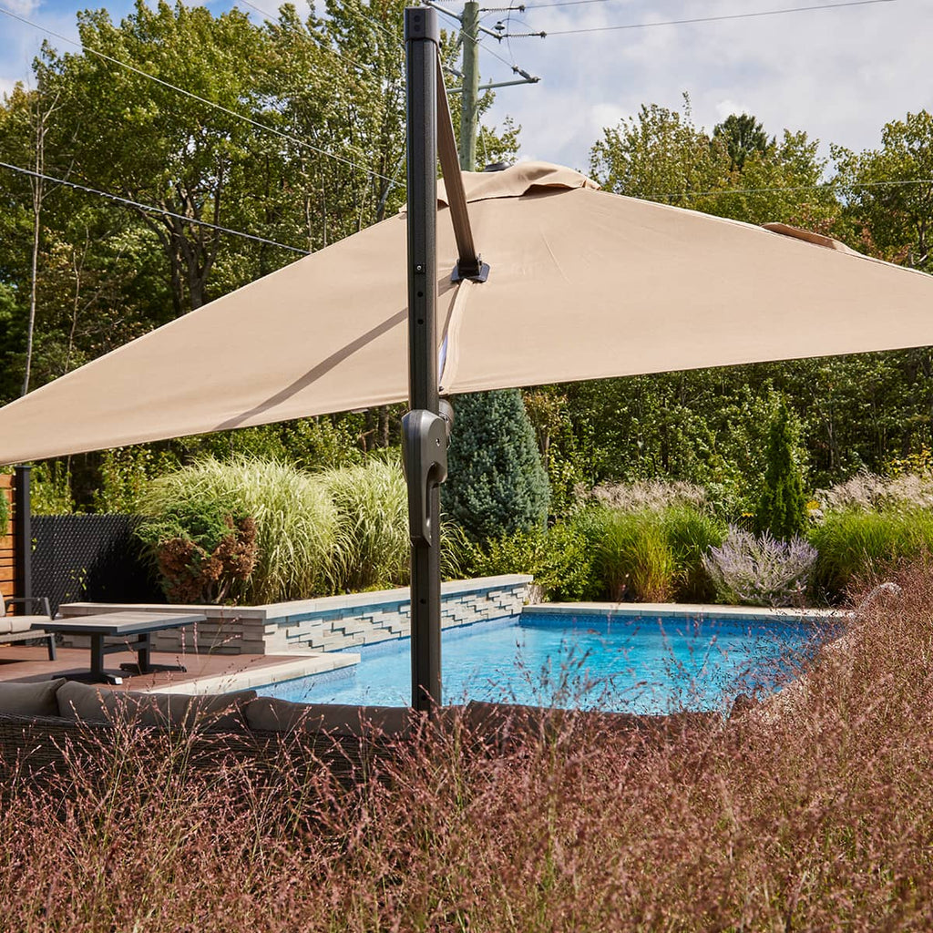 Parasol suspendu Deluxe Sunbrella inclinable - 10 pi (3 m)