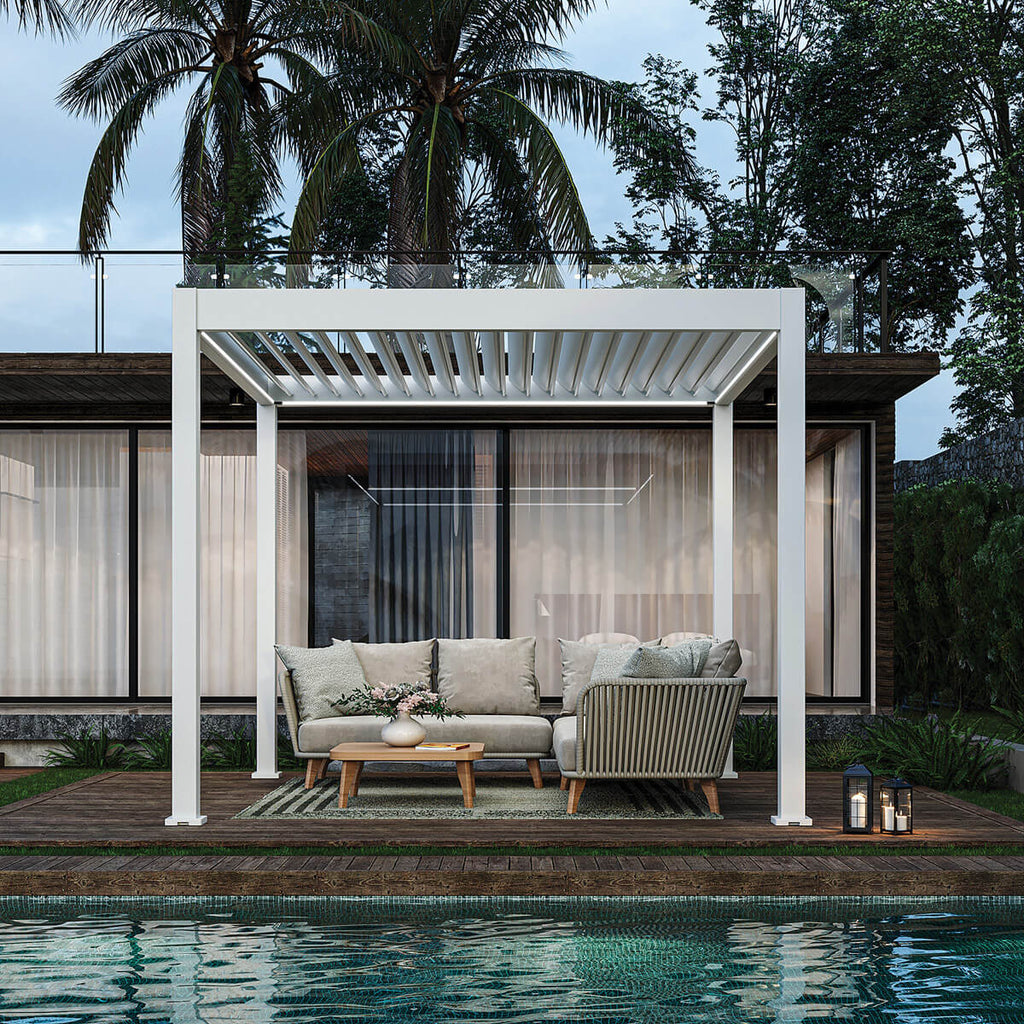 Ombrella I-Plus Motorized Pergola with LED Lighting - 10 x 10 ft.