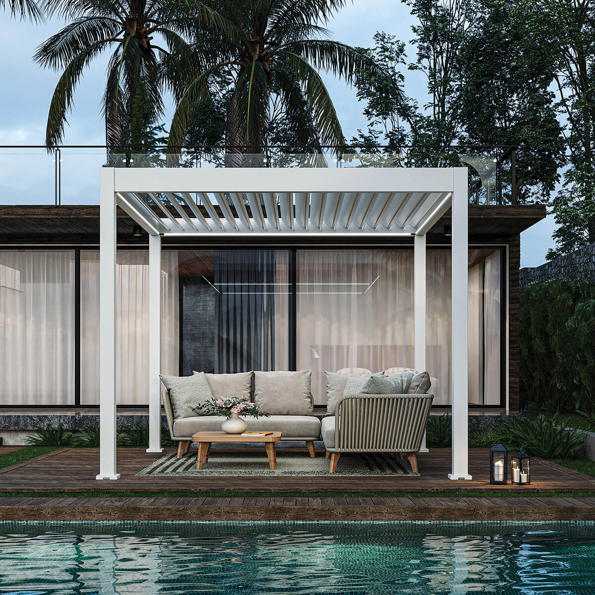 Ombrella I-Plus Motorized Pergola with LED Lighting - 10 x 10 ft.