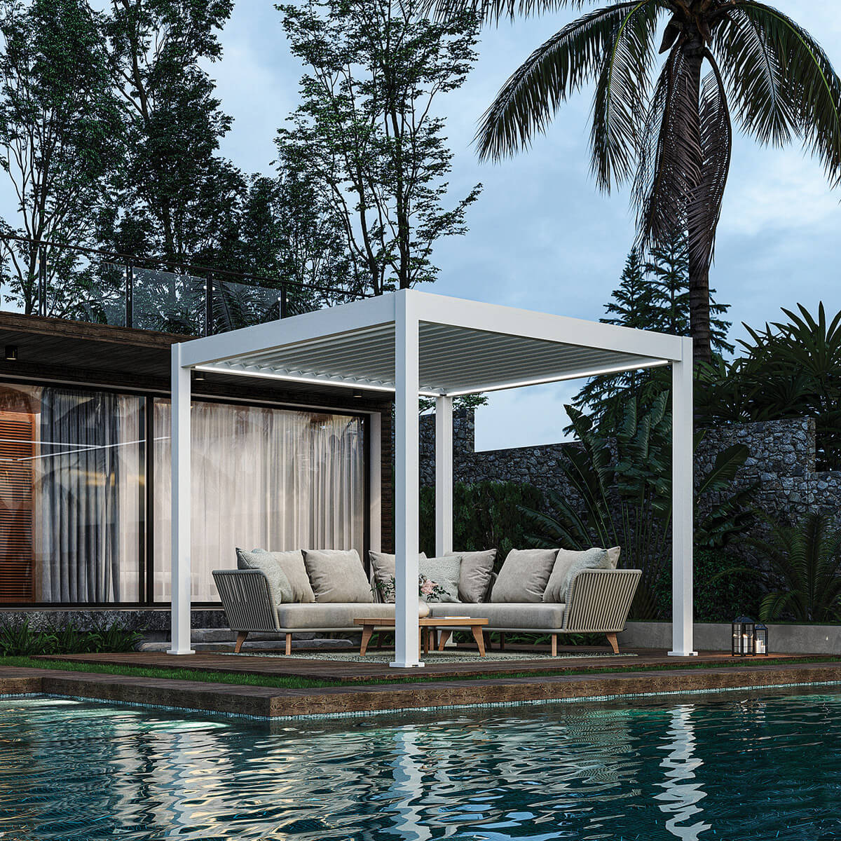Ombrella I-Plus Motorized Pergola with LED Lighting - 10 x 10 ft.