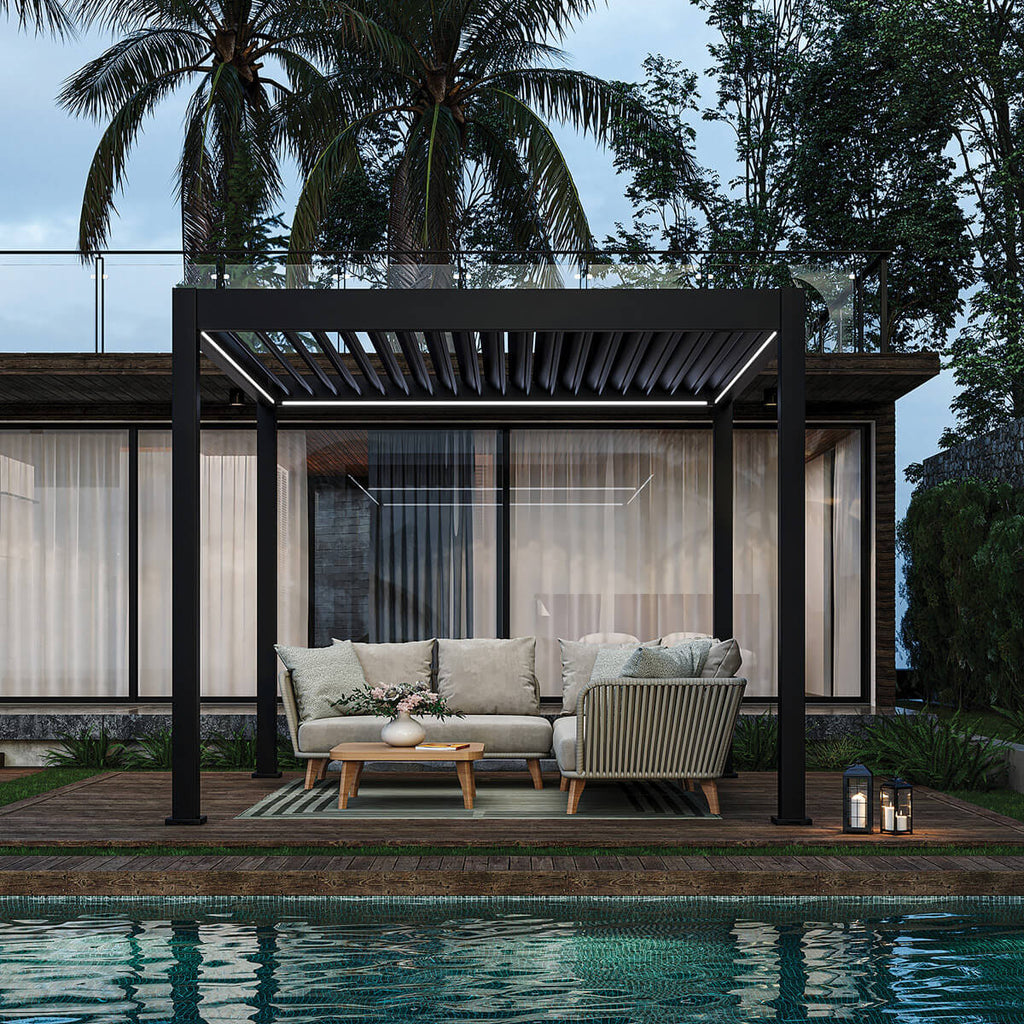 Ombrella I-Plus Motorized Pergola with LED Lighting - 10 x 10 ft.