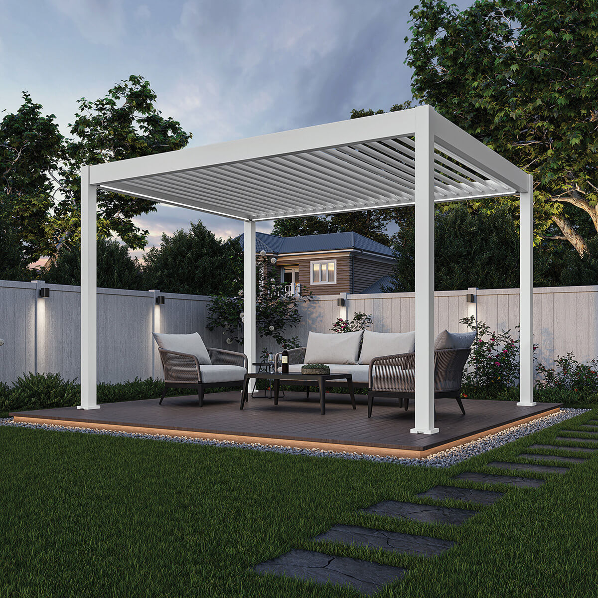 Pergola Ombrella I-Plus motorisée avec Led - 10 x 13 pi