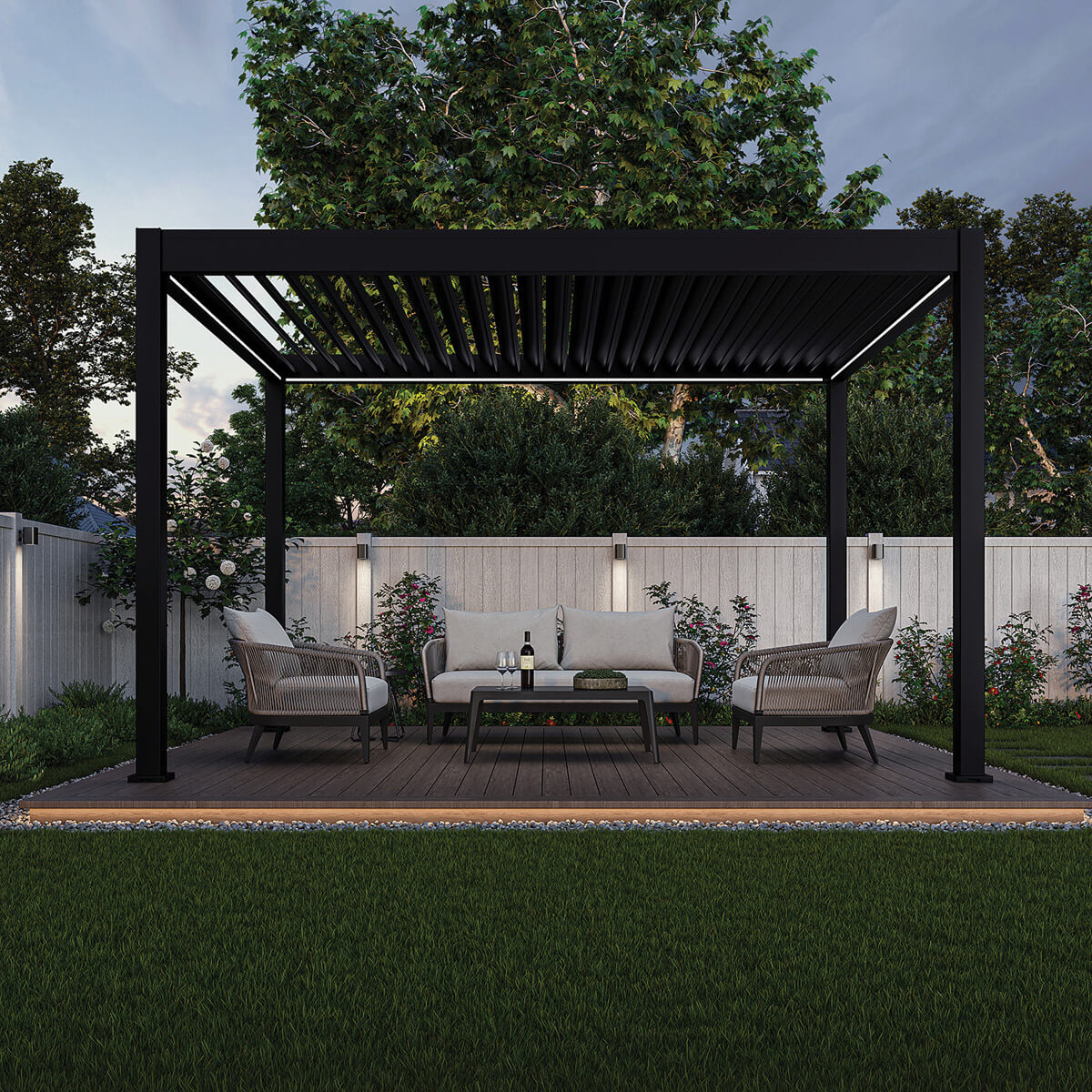 Pergola Ombrella I-Plus motorisée avec Led - 10 x 13 pi
