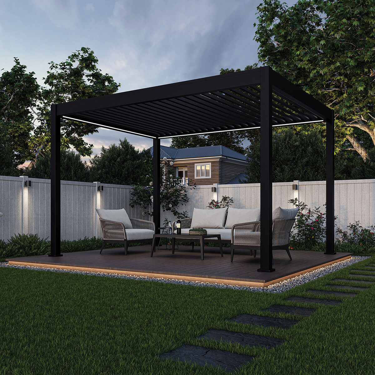 Pergola Ombrella I-Plus motorisée avec Led - 10 x 13 pi