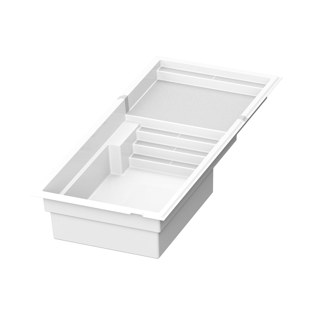 Piscine en fibre de verre avec terrasse - 12 x 26 pi