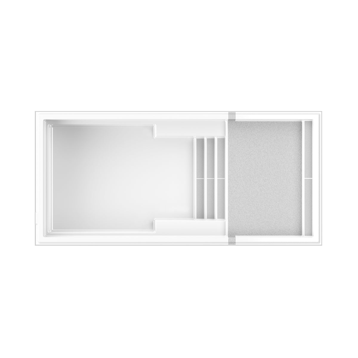 Piscine en fibre de verre avec terrasse - 12 x 26 pi