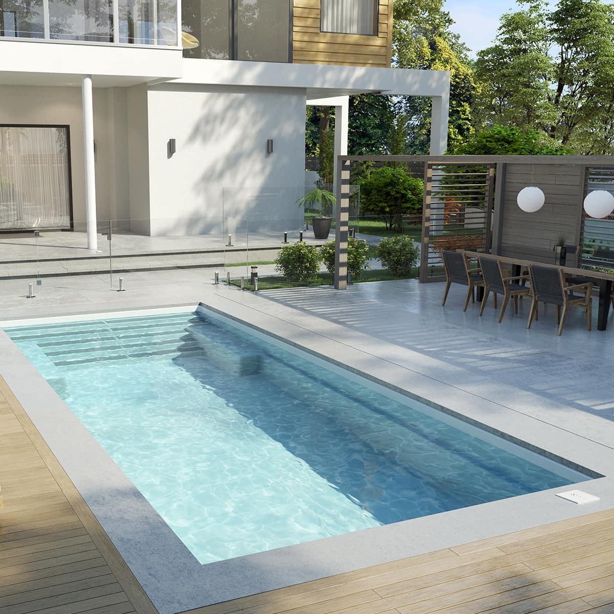 Fiberglass Pool - 12 x 28 ft.