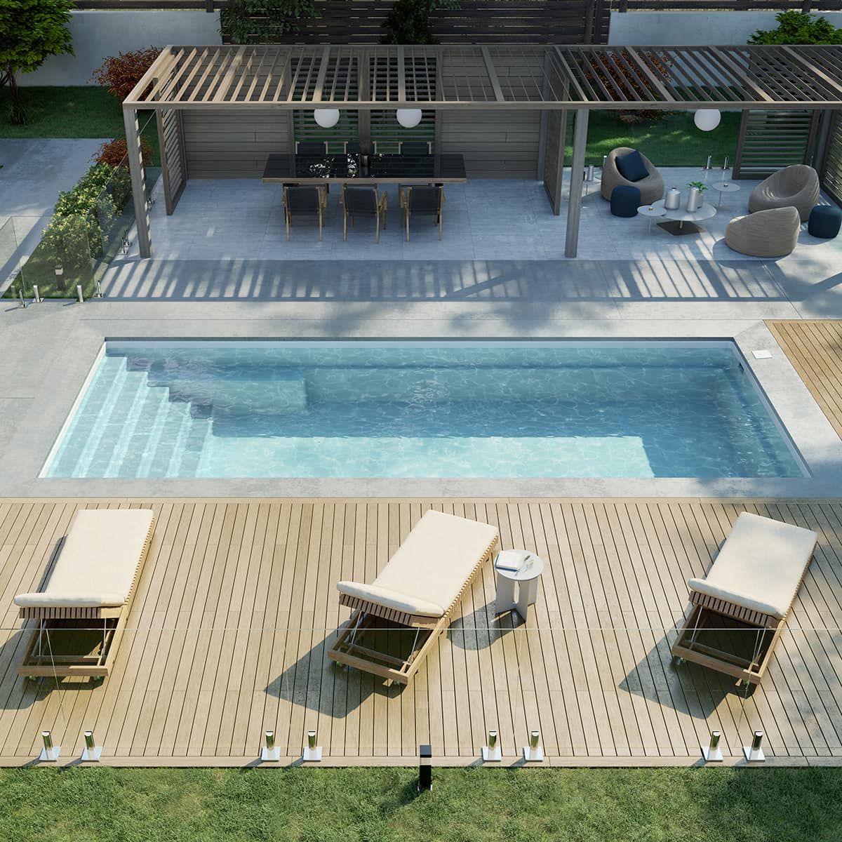 Fiberglass Pool - 12 x 28 ft.