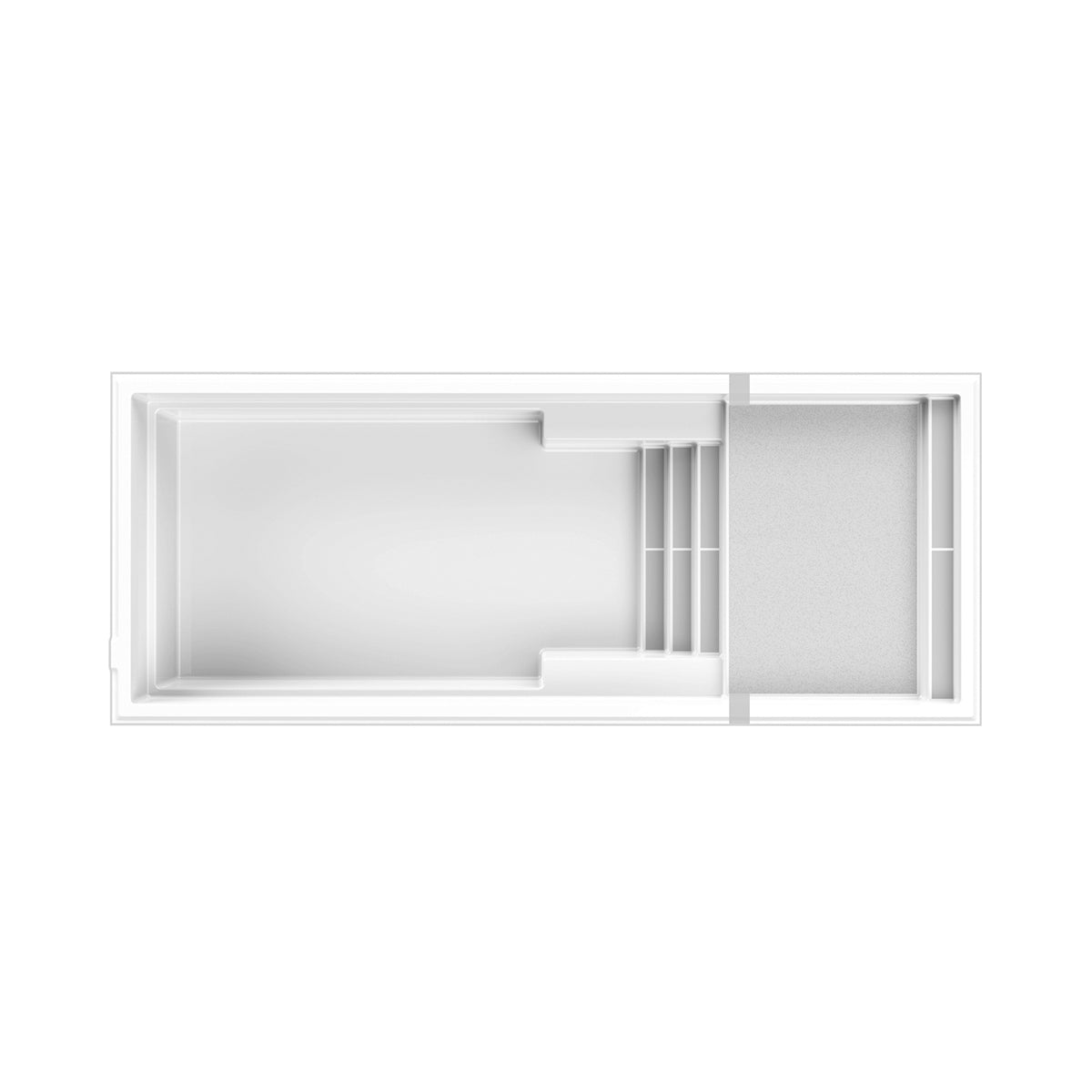Fiberglass Pool with Sun Ledge - 12 x 30 ft.