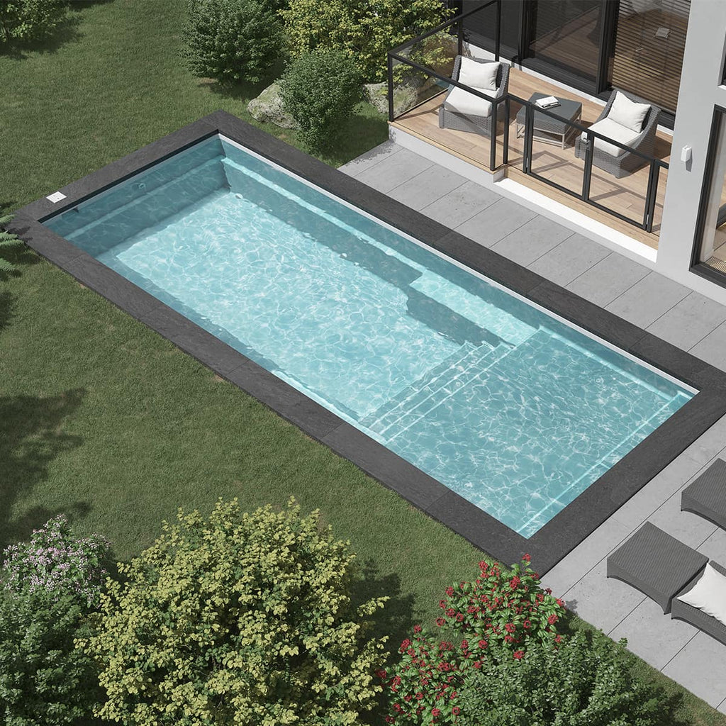 Fiberglass Pool with Sun Ledge - 12 x 30 ft.