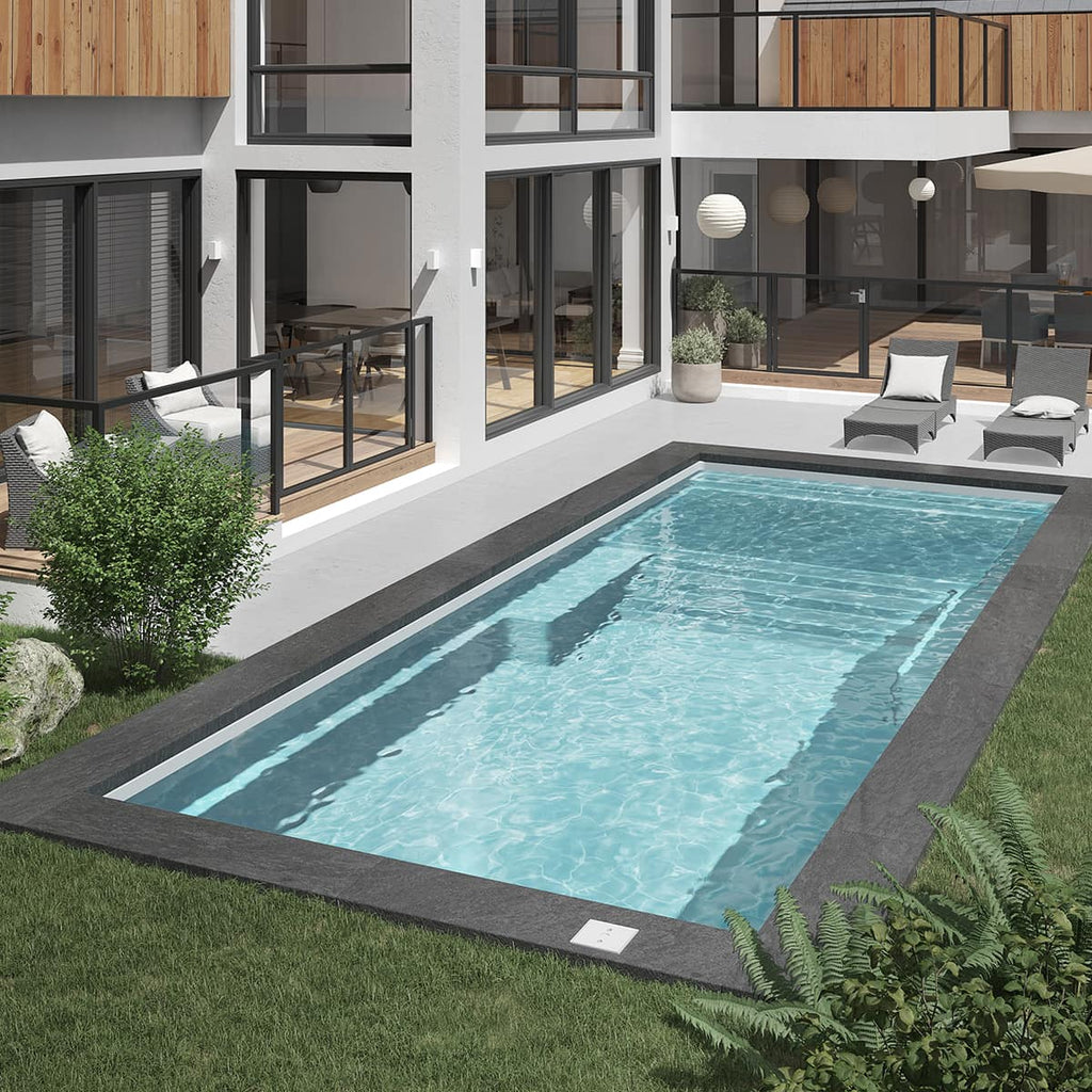 Fiberglass Pool with Sun Ledge - 12 x 30 ft.