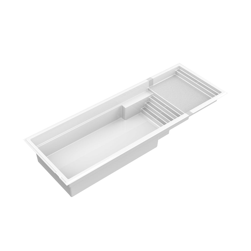 Piscine en fibre de verre avec terrasse - 12 x 34 pi