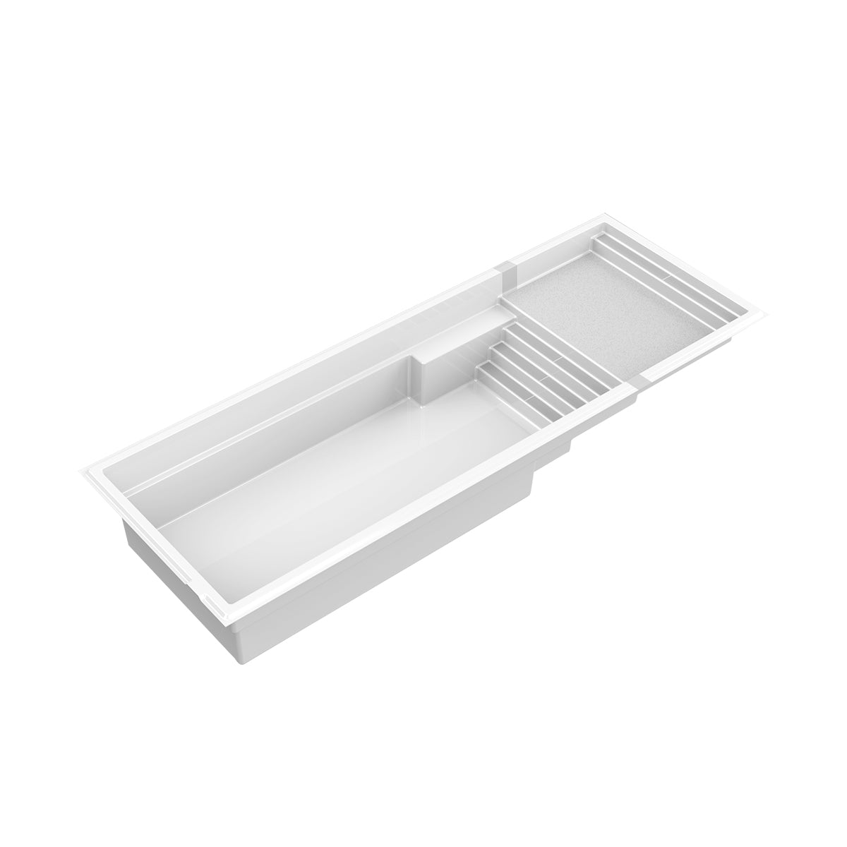 Piscine en fibre de verre avec terrasse - 12 x 34 pi