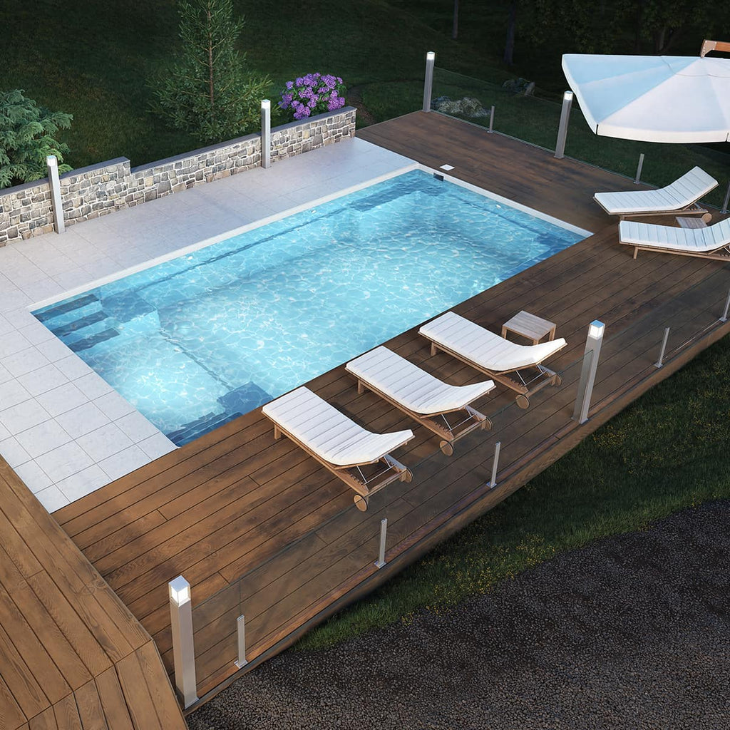 Fiberglass Pool with Slope - 14 x 28 ft.