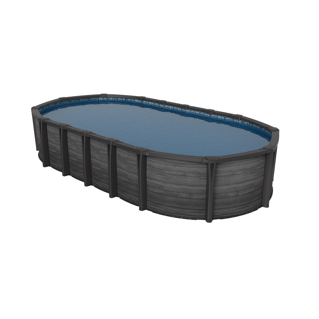 Pine Concrete Above Ground Pool - Oval