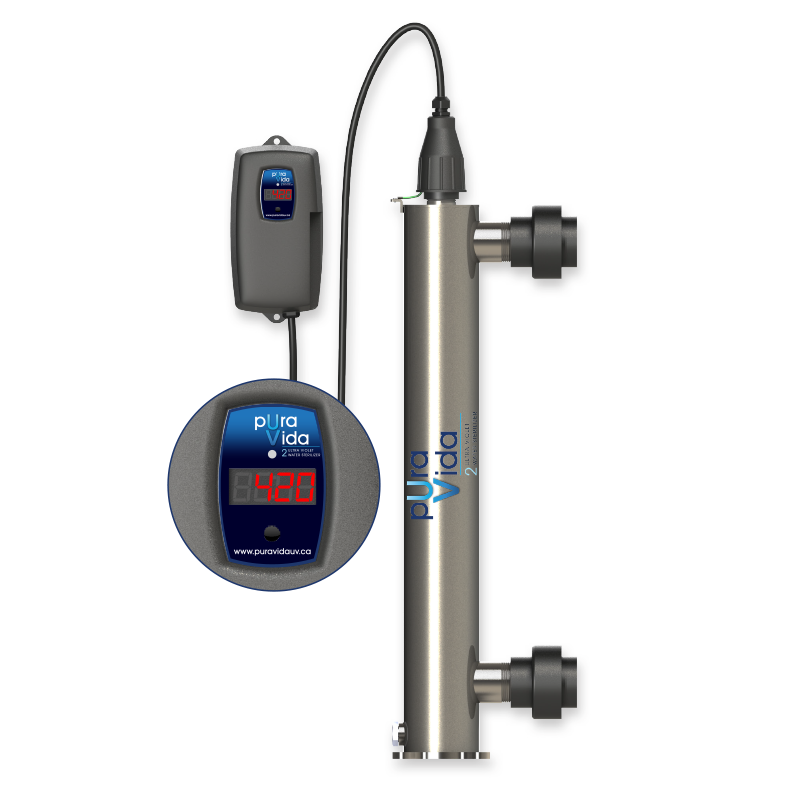 Stérilisateur d'eau UV Pura Vida 2 en inox (316 L)