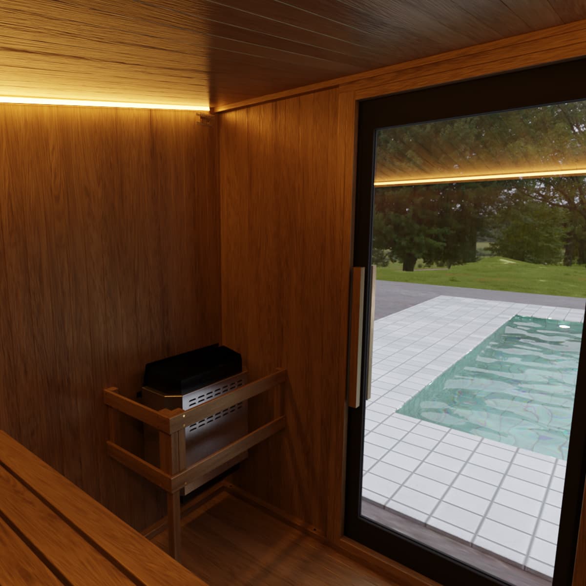 Sauna extérieur en cèdre rouge