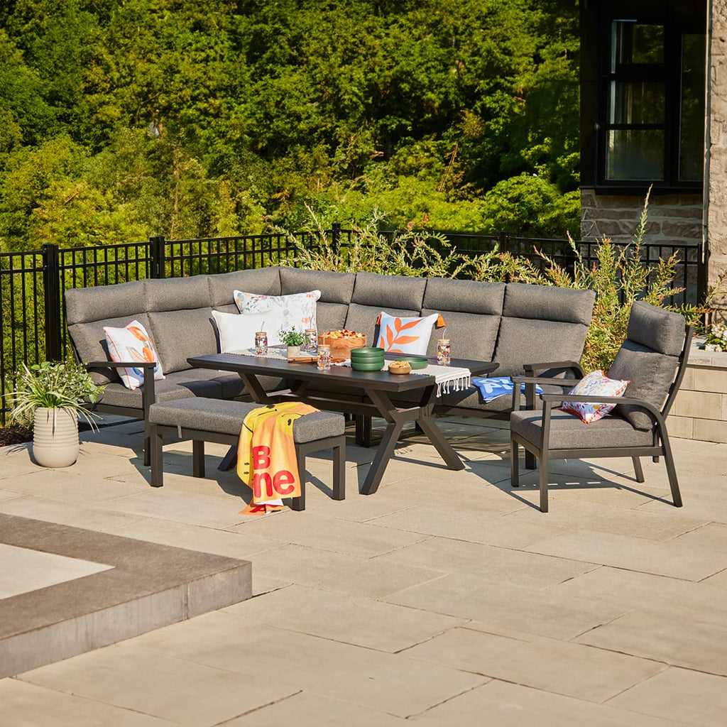 Soglio Outdoor Sectional Dining Set
