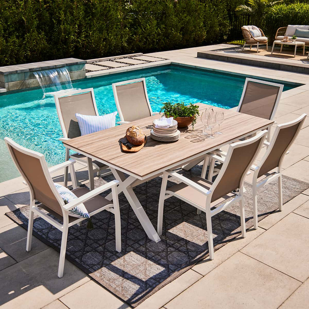 Ensemble à dîner extérieur Provence - 6 places (Blanc)