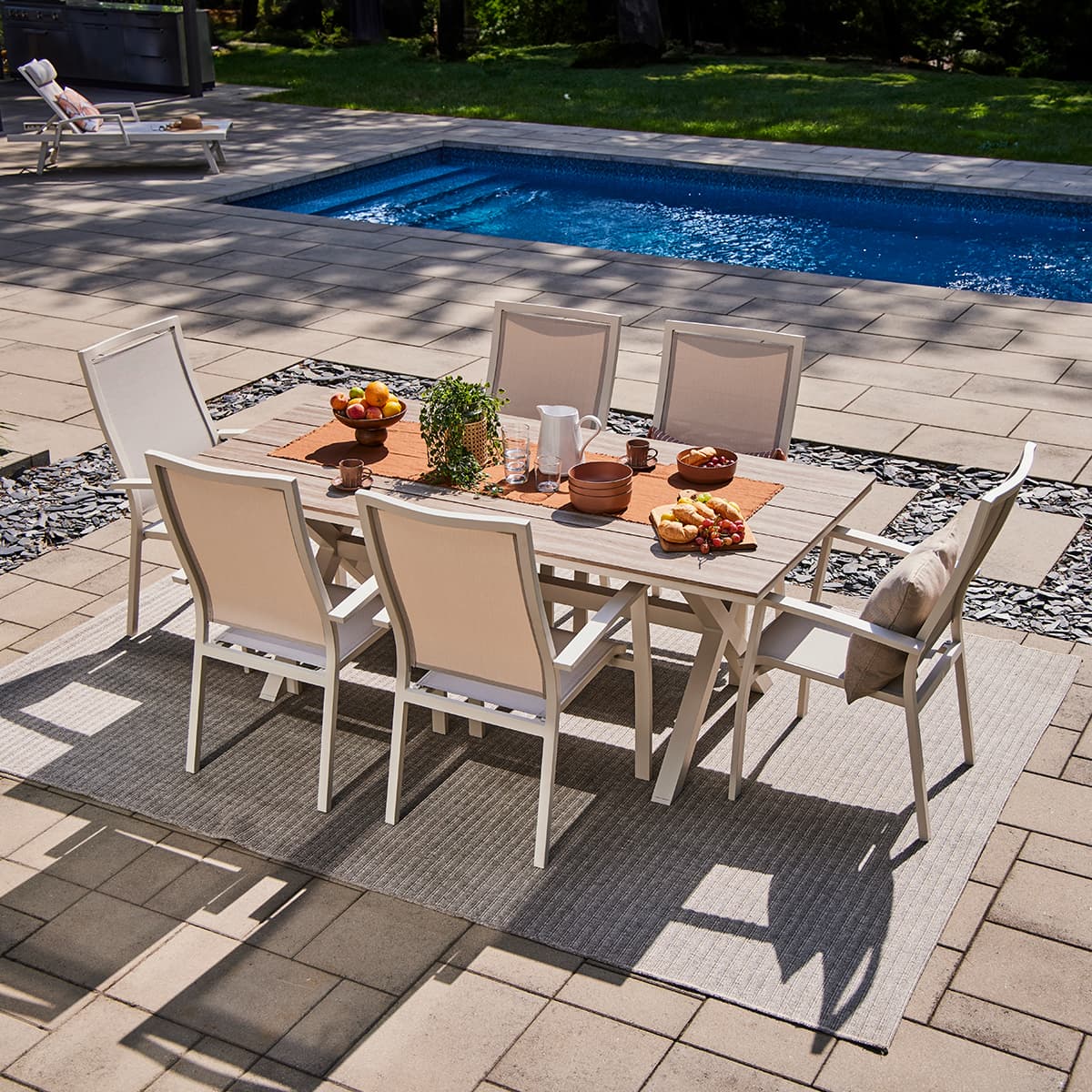 Ensemble à dîner extérieur Provence - 6 places (Sable)