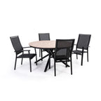 Provence Outdoor Dining Set - Round Table (Black)