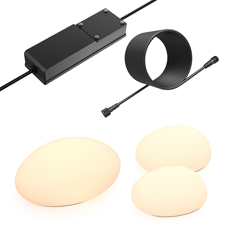 Set of 3 Kayu RGB luminous rocks