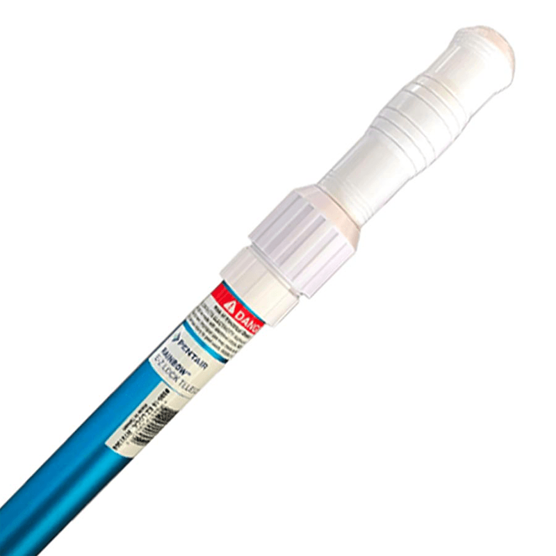Manche d'aspirateur télescopique en aluminium de 8 à 16 pieds (argenté/bleu)