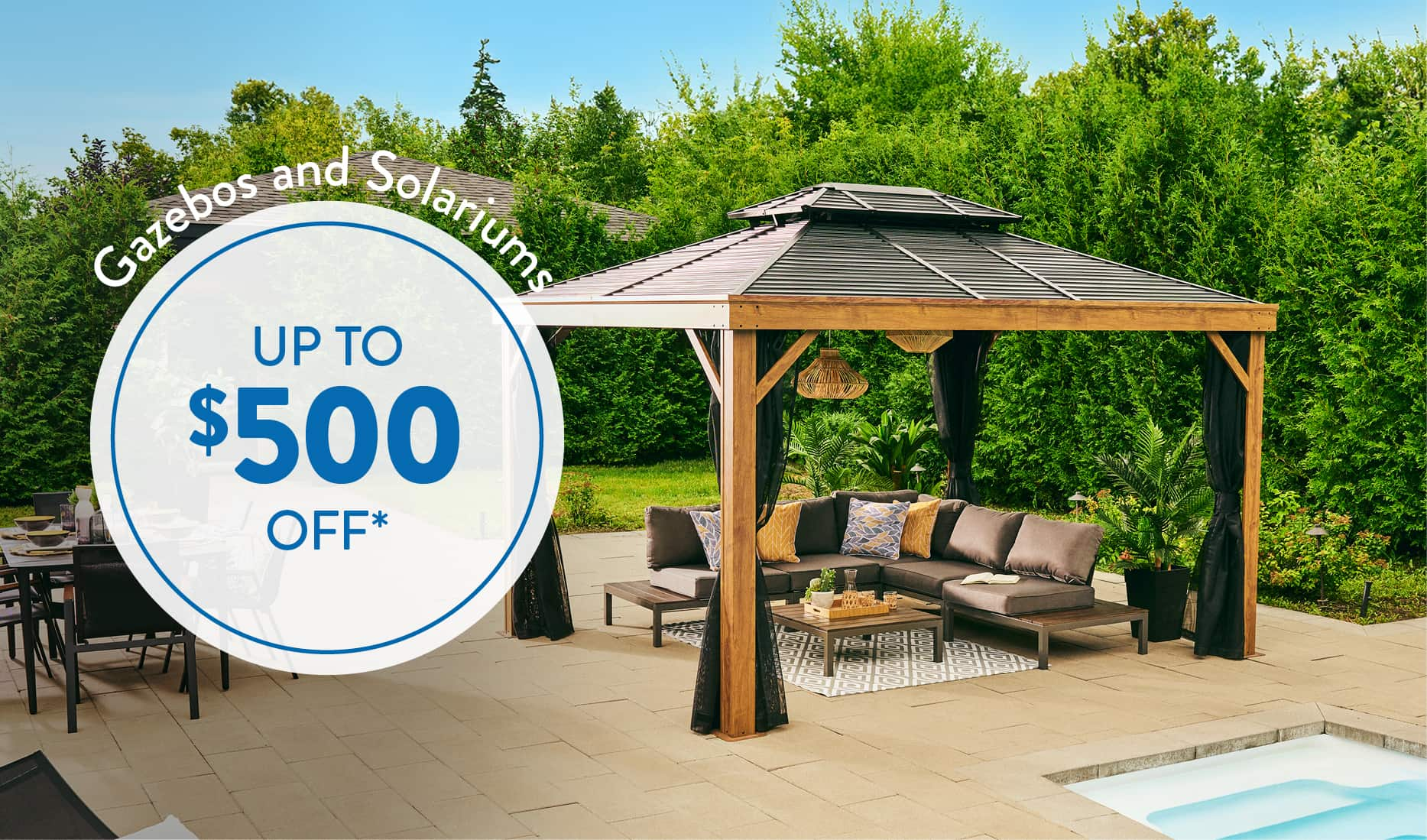 Up to $500 off gazebos and solariums