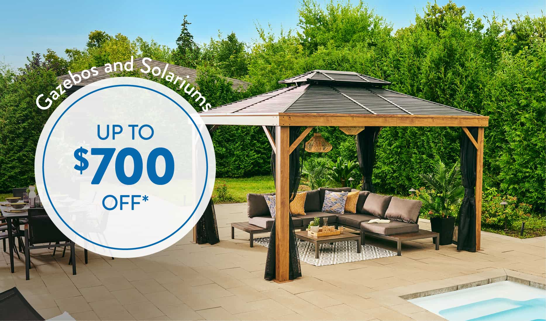 Up to $700 off Gazebos and Solariums