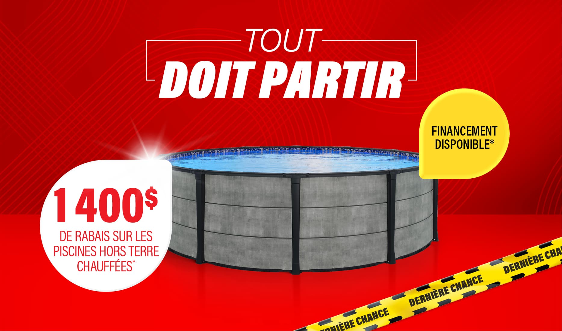 1400$ de rabais sur les piscines hors terre chauffées