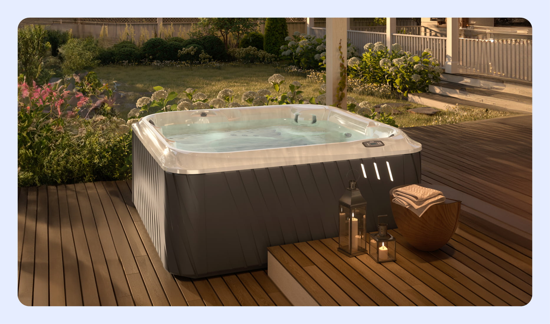 Up to $2,498 in total discounts and benefits on hot tubs