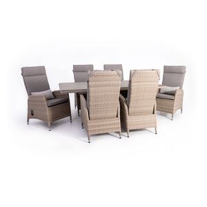 Royal Dining Set 6 Chairs and Table 39'' x 78'' - Beige